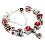 Vintage Silver-Plated Zircon Beaded Bracelet(20cm)