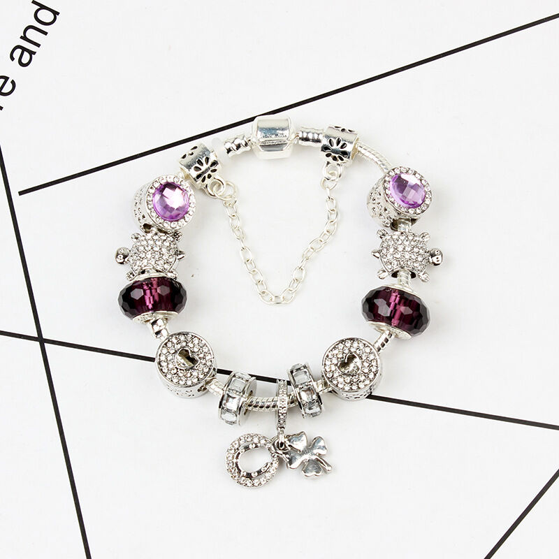 Combo Deal: Tortoise Bead, Purple Floral, Blue Starry Sky Bracelets - Mix & Match,Buy 2 for Better Price(double-18cm)