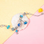 Cartoon Ocean Theme Bracelet with Octopus, Jellyfish, Crab Charms & Crystal Rhinestone Beads(18cm)