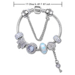 Classic Rhinestone-Inlaid Glass Bead Dreamcatcher Bracelet(silver-16cm)