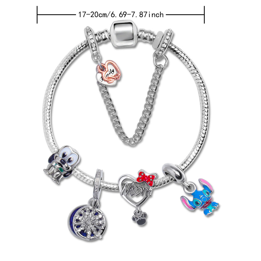Cartoon Dog Beaded Heart Pendant DIY Bracele(20cm)