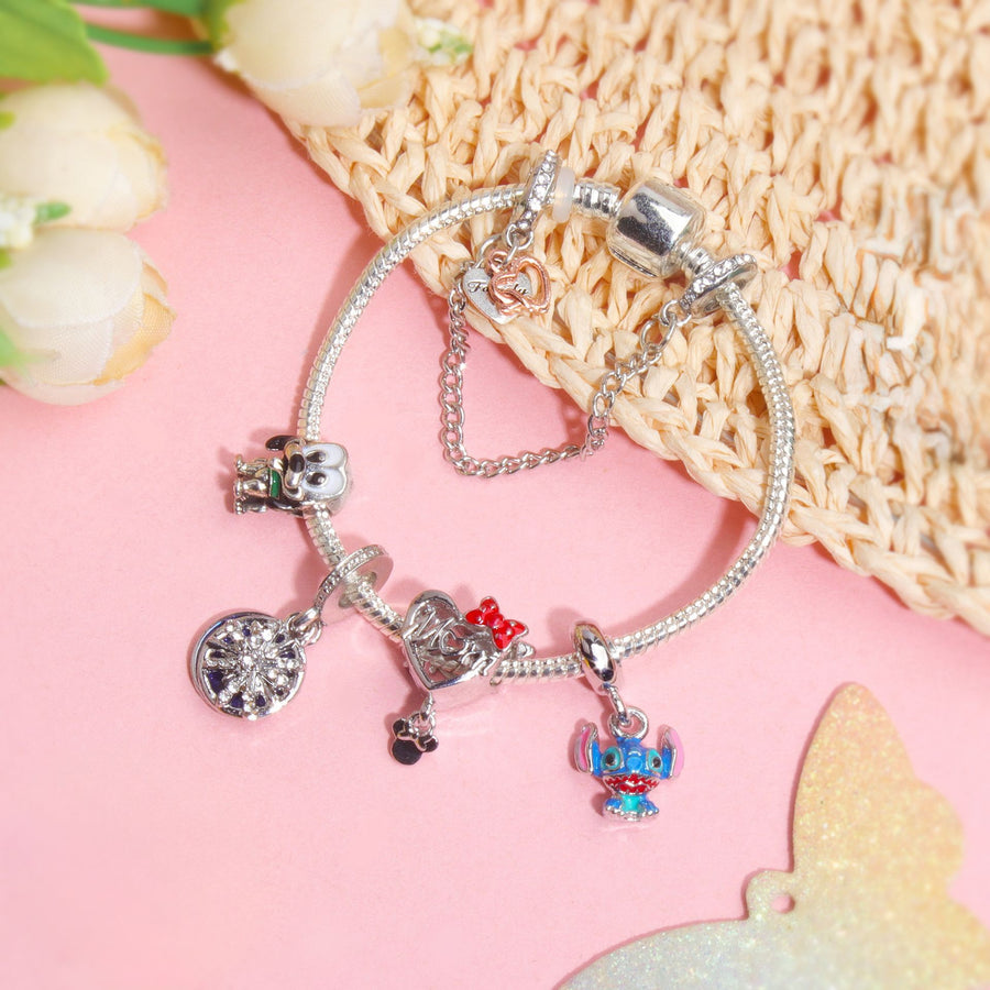 Cartoon Dog Beaded Heart Pendant DIY Bracele(20cm)