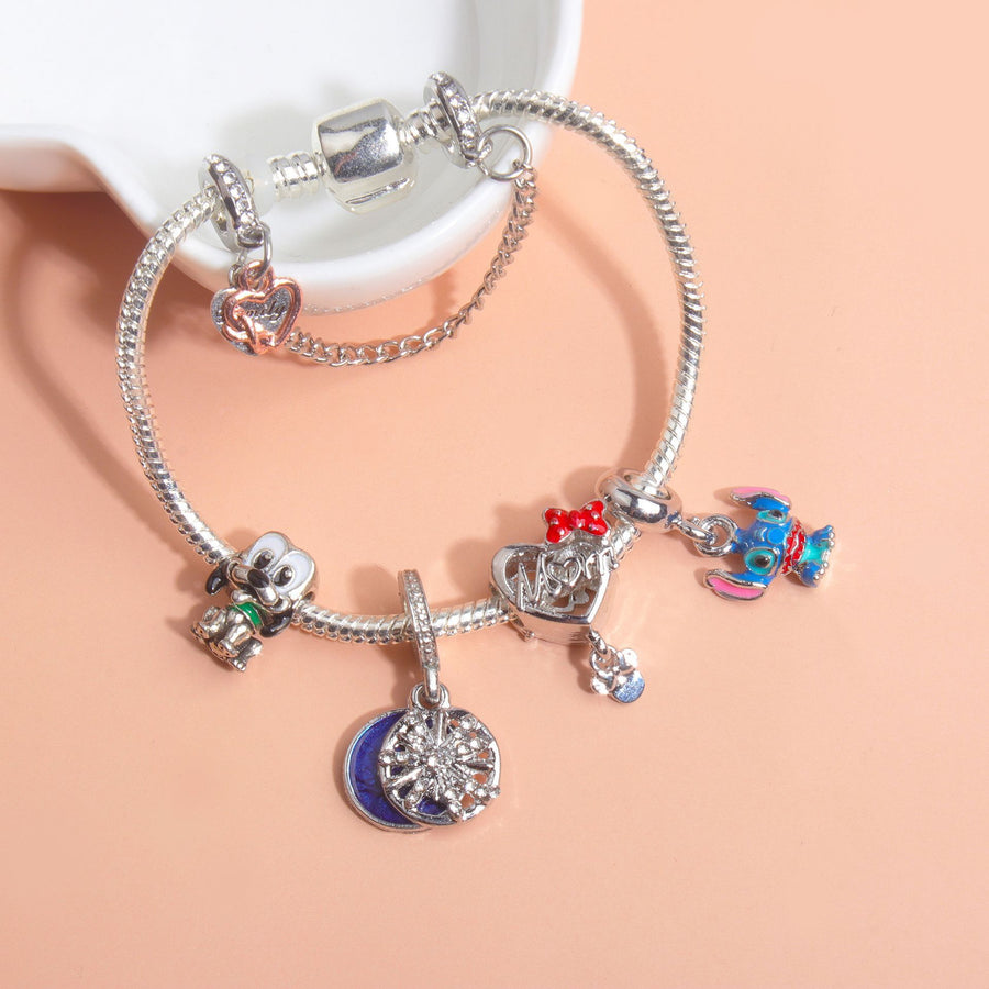 Cartoon Dog Beaded Heart Pendant DIY Bracele(20cm)