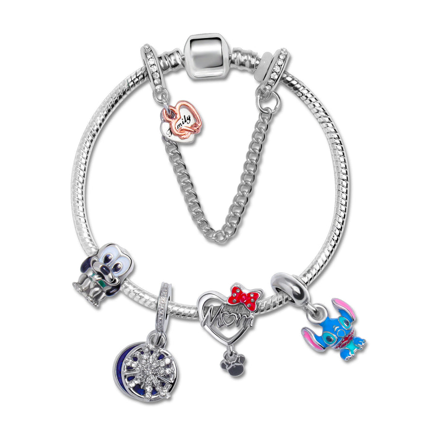 Cartoon Dog Beaded Heart Pendant DIY Bracele(20cm)