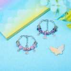 Romantic Floral Big Glass Bead Petal Pendant DIY Bracelet(pink-20cm)