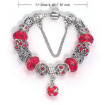 Ethnic Crystal Bead DIY Bracelet Red Alloy Electroplated Big Bead Bracelet(18cm)