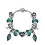 Boho Vintage Mandarin Duck Bracelet: Emerald Glass Beads(21cm)