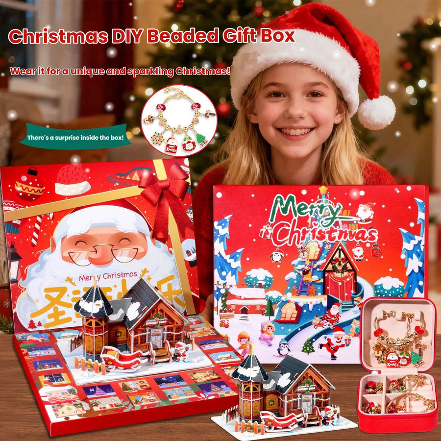 Christmas DIY Jewelry & Craft Advent Calendar(M-26,20*17*1.3cm)