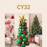 Christmas Balloon 2-Pack Combo: Latex & Foil Holiday Decor | Arch & Tree Sets for 2025 Christmas - Top-Down View