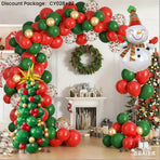 Christmas Balloon Combo: 123PCS Arch + Tree Sets (Snowman/Star Foil)