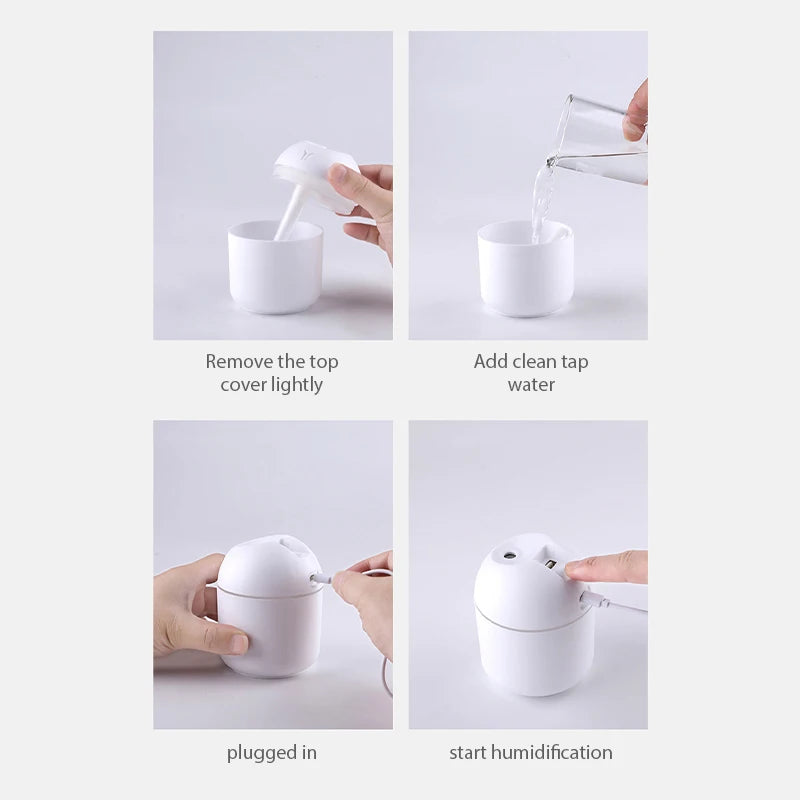 NNEOBA 250ML Mini Aroma Oil Diffuser & Humidifier with LED Night Lamp