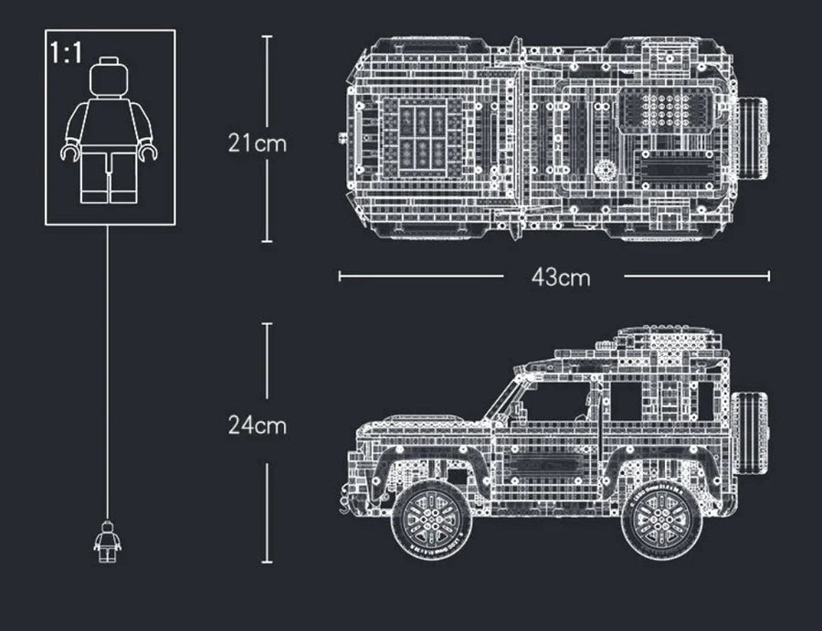 Technical Rover Defender Collector'S Building Blocks Set