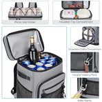 30L Camping Insulated Backpack Hot Cold Storage Gray