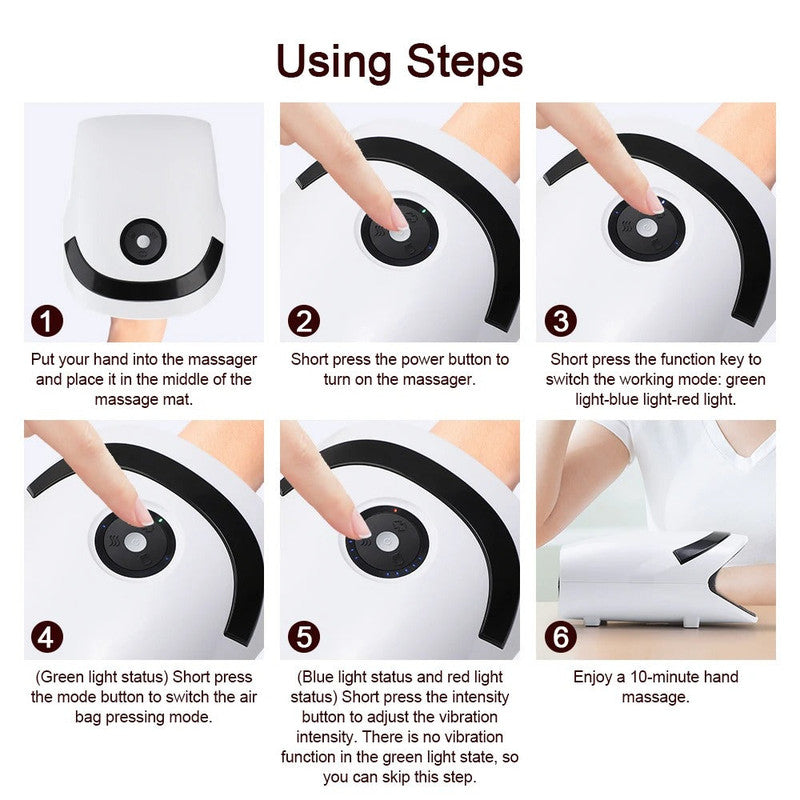 Rechargeable Hand Massager with Heat & Vibration Therapy
