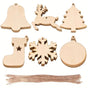 DIY Wooden Christmas Tree Ornaments Craft Set (60pcs)