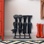 Black Metal Shoe Rack Organizer for Entryway