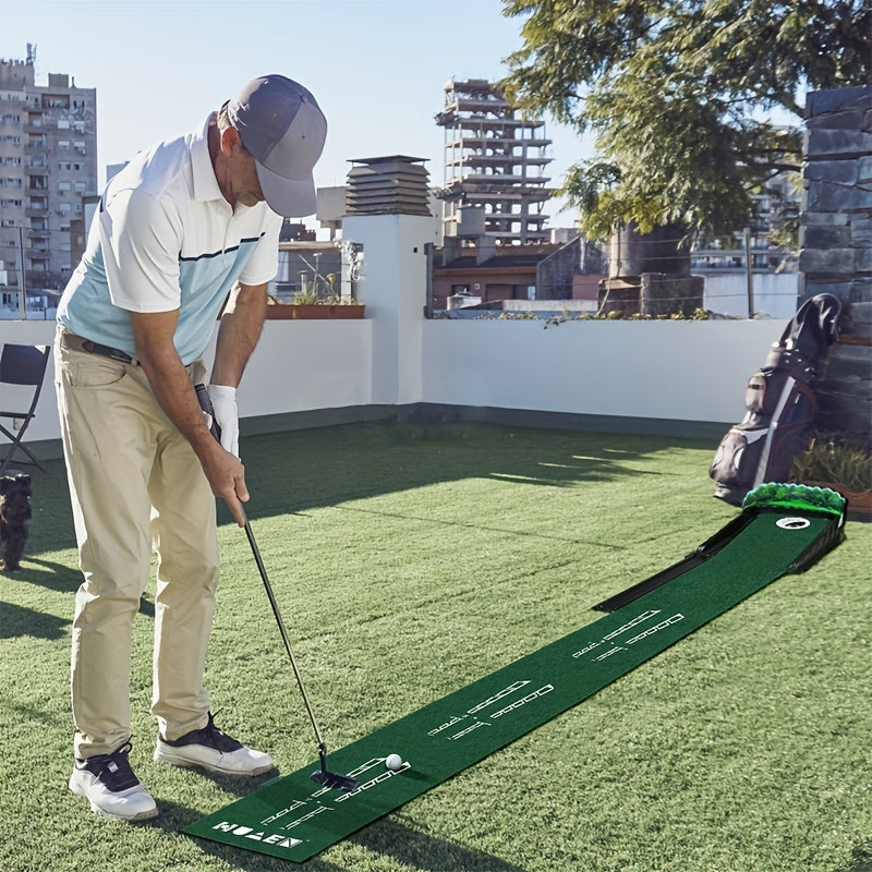 Golf Accelerator Indoor Putting Mat with Ball Return