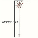 Solar Powered Metal Wind Spinner with LED Lights