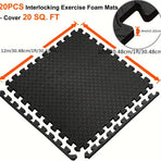 Interlocking Black EVA Fitness Mats Set (20pcs)