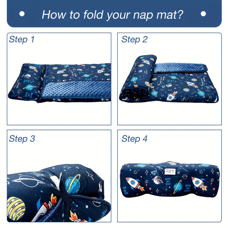 Rocket Pattern Nap Mat for Kids Travel & Daycare