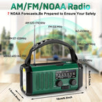 10000mAh Solar-Powered Emergency Radio with Flashlight