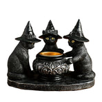 Halloween Witch Cat Sculpture Figurine