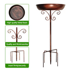 Vintage Metal Bird Bath with Pedestal Stand