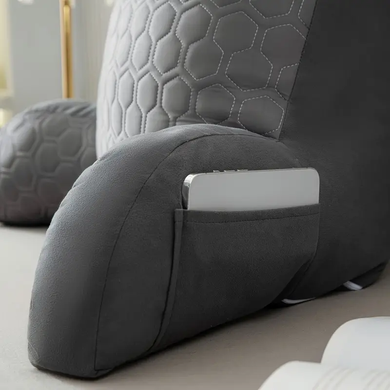 Cool Latex Reading Pillow with Armrests & Pockets