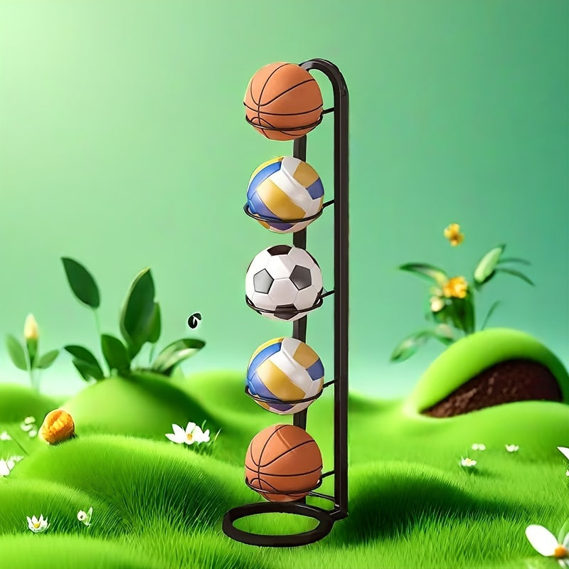 Metal Sports Ball Rack Organizer Stand (5-Tier)