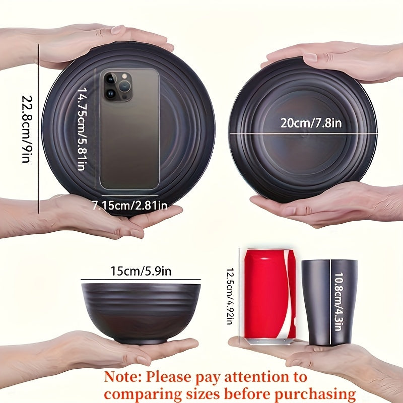 Shatterproof Tableware Set for Camping & Home (16pcs)