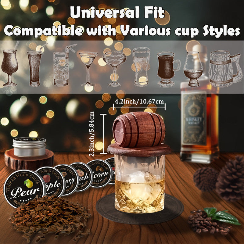 Whiskey Smoker Kit with 6 Wood Flavors & Accessories