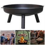 Outdoor Metal Fire Pit Bowl with Handles & Legs