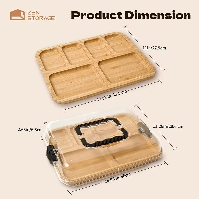 Bamboo Cheese Tray with Acrylic Lid
