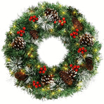 Christmas Wreath Pre-Lit Pine Cone LED Decoration