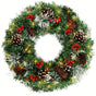 Christmas Wreath Pre-Lit Pine Cone LED Decoration