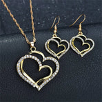 Heart Shaped Rhinestone Jewelry Set for Women