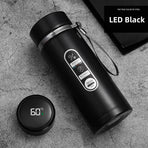 1L Thermos Bottle with LED Temperature Display Black