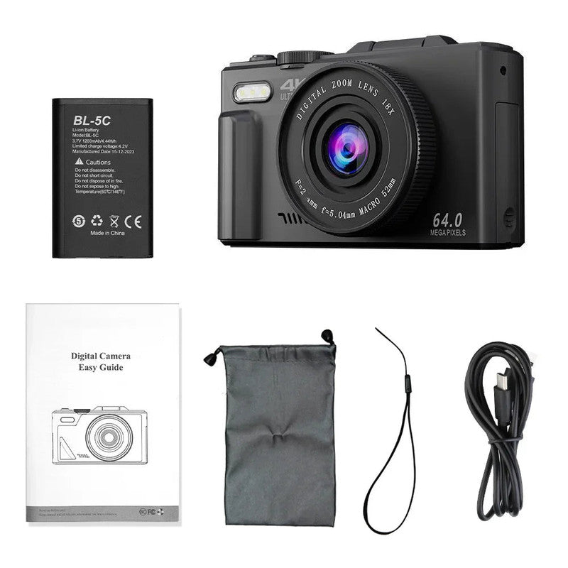 Digital Camera with Zoom Autofocus Black