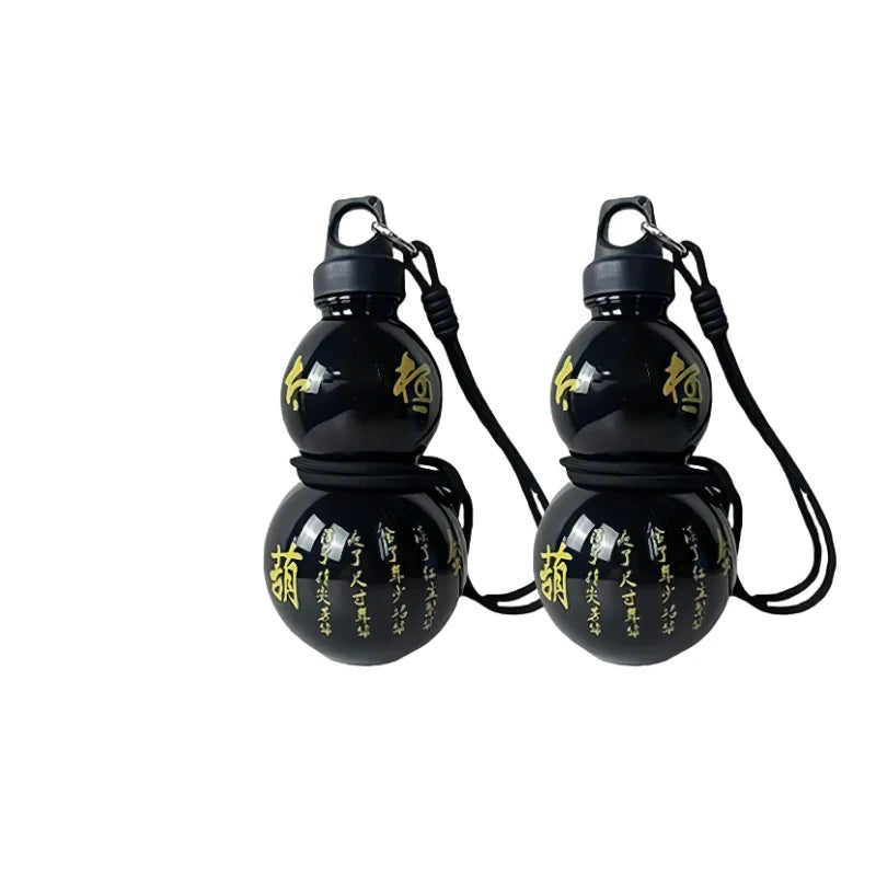 2pcs 800ml Gourd Water Bottle Black
