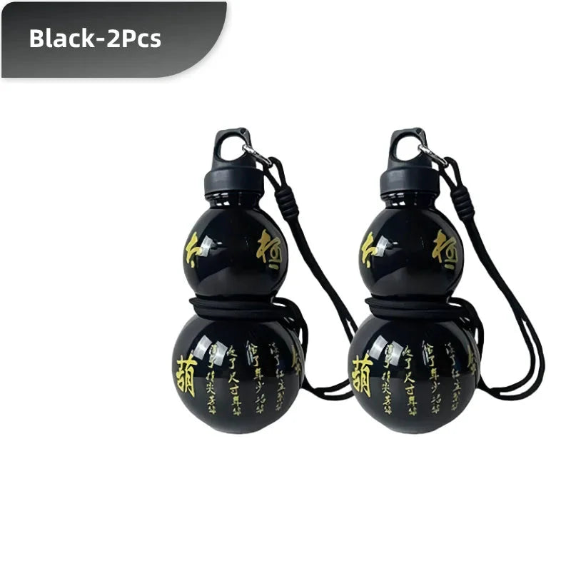 2pcs 800ml Gourd Water Bottle Black