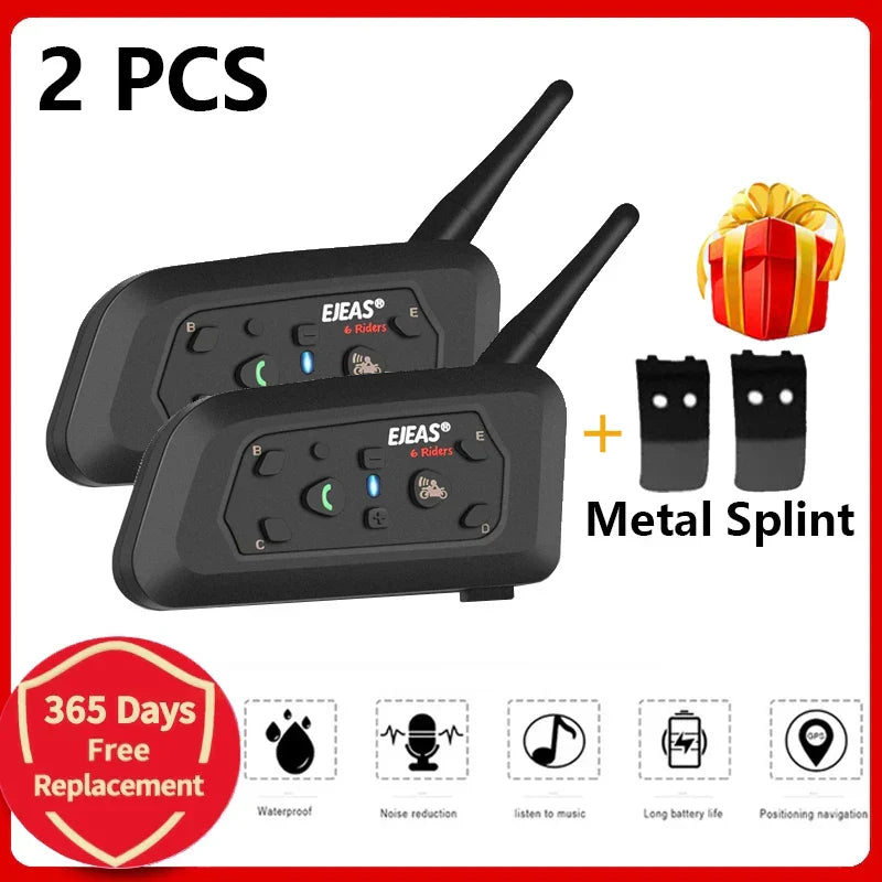 1200M Bluetooth Motorcycle Helmet Intercom Headset