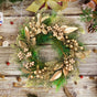 Classic Christmas Wreath Golden Leaves and Berries