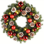 Pre-Lit Christmas Door Wreath LED Decor