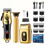 Golden Hair Clipper Razor Trimmer Set for Men