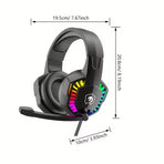 Wired Gaming Headset with RGB Lights and Noise Cancelling Mic