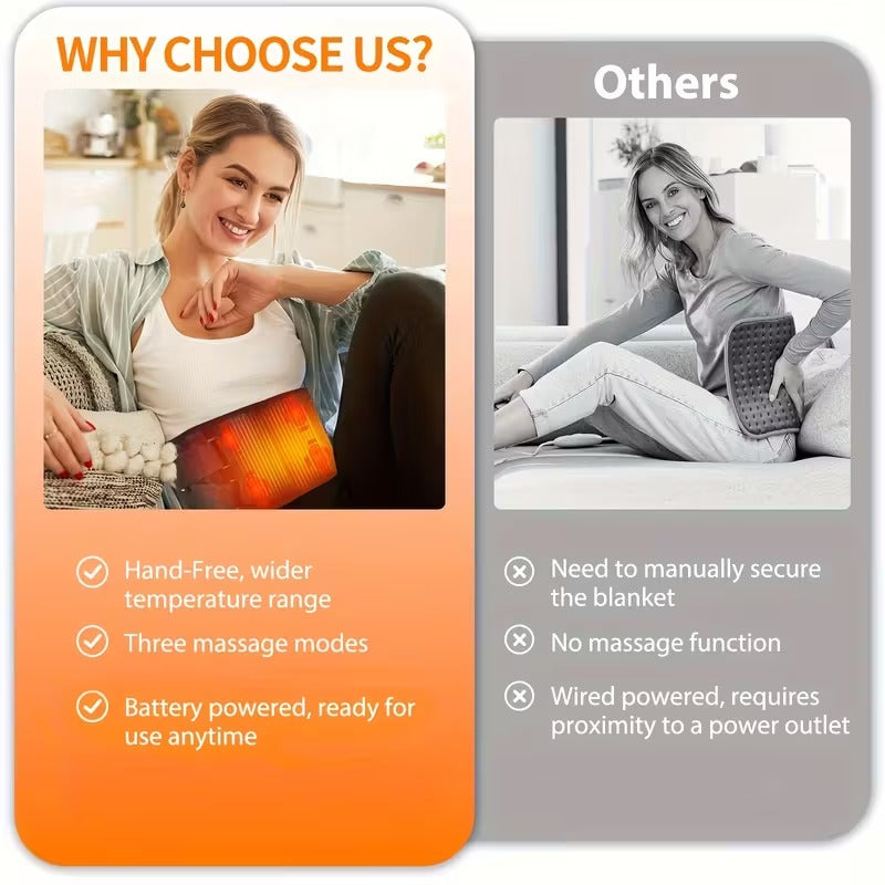 Heated Waist Massager Belt USB Rechargeable