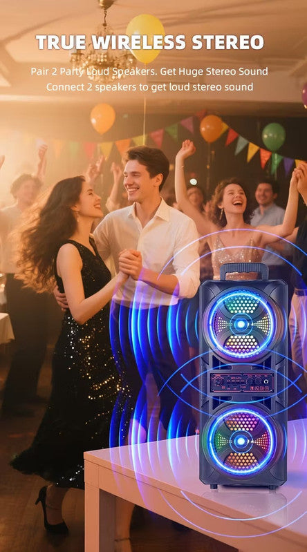3000W Portable Wireless Speaker with Dual Subwoofers