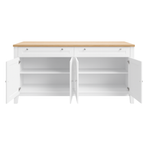 Noosa Buffet Sideboard White and Oak 4 Doors and 2 Drawers