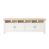Noosa Entertainment Unit White and Oak 4 Doors and 3 spaces - Side View