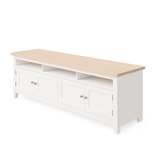 Noosa Entertainment Unit White and Oak 4 Doors and 3 spaces - 45-Degree Angle